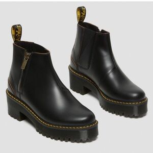 Dr. Martens Black Leather Rometty II Platform Shoes